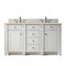 James Martin Vanities Bristol 60in Double Vanity, Bright White w/ 3 CM Eternal Marfil Quartz Top 157-V60D-BW-3EMR - alternate 1